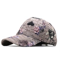 Casquette de baseball vintage en coton avec imprimé floral dentelle et roses roses - Réglable / Kaki Dentelle Fleurie