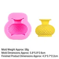 Pink silicone mold for European style miniature vases with yellow diamond textured finish - Pink