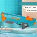 Electric water gun toy model CH-1213 in blue and orange with dual nozzles and 710ML capacity - Large Dual-Nozzle Blue Manual