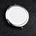 Specchietto da borsa pieghevole argento con inserto bianco personalizzabile in metallo - Fondo Cavo / Argento
