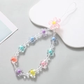 Cinturino da polso per telefono con fiori in acrilico colorato, cordino anti-smarrimento - Catena per Telefono Fiore Rosa (K2103)