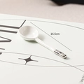 Cucchiaio in ceramica 16,5cm bianco con dettaglio in metallo argento sul manico - Cucchiaio da Zuppa Giapponese Argentato