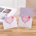 Pink and purple watercolor 3D heart greeting cards for Valentine's Day on wooden table - Love Love / Purplish Red