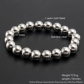 Minimalist 10MM stainless steel golden bead bracelet with elastic design for women - 10mm / Steel