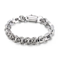 Silver punk skull link chain bracelet in polished stainless steel for men - Steel Color (KB152156-KFC)