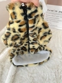 Plüsch-Haustierweste mit Leopardenmuster, warmem Kunstpelz und Reißverschluss für Tiere - L / Heller Leopard