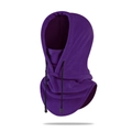 Purple fleece cycling balaclava with adjustable drawstring for winter warmth - One Size / Deep purple
