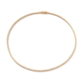 Elegante collar tennis de moissanita de 2 mm chapado en oro con diseño circular - 35cm (14 Pulgadas) / 2mm Moissanita (Tono Oro Amarillo)