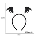 Cerchietto con ali di pipistrello nero per Halloween con dimensioni di 22x21cm - Stile Ali di Pipistrello (Stile EE)