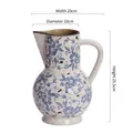 Keramik-Blumenkrug mit Eisrissen in Blau und Weiß, Größe 25,5 cm hoch und 20 cm breit - A054 Blaue Blume Eis Riss Wasserkocher Vase