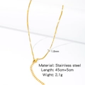 18k gold plated stainless steel cable chain necklace, 1.8mm width with lobster clasp - HC0051G-Curb Embossed Chain