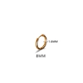 Polished 1.6mm thick rose gold stainless steel hoop earring with 8mm inner diameter - 1.6*8mm Gold (Single)