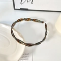 Braided tortoise shell acetate headband in multi-color amber and blue finish - Teal Blue
