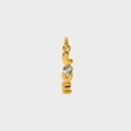 Golden titanium steel LOVE pendant with a sparkling crystal zircon stone for necklaces - LOVE Letters 15*4mm