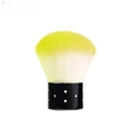 Pinceau à ongles à manche noir à pois avec poils doux dégradés jaune et blanc - Brosse À Poussière De Base Jaune