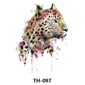 Waterproof temporary tattoo sticker with colorful watercolor leopard head art design TH-097 - Th-097 / 210*148mm