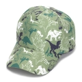 Casquette de baseball pour enfants vert armée avec imprimé dinosaure et protection solaire - 52-54cm / Vert Armée Dinosaure Silhouette (#8)