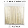 Dual-head 11.4cm orange wood nail sticks for manicures in 100-piece bulk pack - 11.4cm Wood Stick (100 Pcs/Pack)