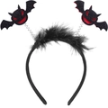Halloween bat headband with red and black sequins and fluffy feather trim decor - 2# Feather Bat