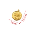Goldener Skorpion-Sternzeichen-Anhänger mit Blütenrand und 16 mm Abmessungen - Skorpion