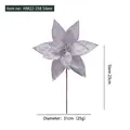 31cm silberne Glitzer-Weihnachtssternblume für den Weihnachtsbaumschmuck - Silber