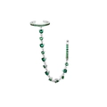 Dettagli del set orecchino a clip e perno in argento con zirconi di colore verde - Stile Argento Smeraldo(JQH0319-SS-3-SI)