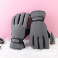 Winter fietshandschoenen in grijs en zwart met touchscreen vingertoppen en polssluiting - Verdikt Touchscreen / Heren Klittenband Geruit Grijs