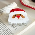 Cute Santa Claus shark hair claw clip with festive red glitter and cartoon design - Santa Claus-7.5cm