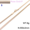 Rose gold stainless steel snake bone chain necklace, 550mm length and 3mm width - Rose Gold 3mm Width 550mm Length(KN203523-Z)