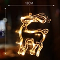 LED Rentier Fensterlicht warmweiß für Weihnachtsdeko 13x18cm hängende Weihnachtsbeleuchtung - Hirsch