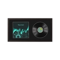 Schwarzer rechteckiger Vinyl-Schallplattenrahmen mit anpassbarem Kunstpanel und echter Disc - 17.5x33.6cm / Schwarz