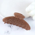 Brown glitter acrylic hair claw clip with sparkly finish for women's hair styling - Coffee