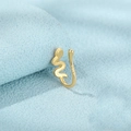 Snake shaped wrap nose ring in gold finish with elegant minimalist metal texture - NR004-Snake Shape Nose Clip / Gold