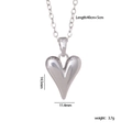 Collana con cuore d'argento minimalista e catena da 40+5cm per un look versatile - Cuore Liscio Lucido 1781 / Argento