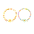 Set di bracciali bohémien in argilla con fiori di plumeria e ciondoli a stella - Set di Braccialetti Stile Bohémien (WG-1138+WG-1133)