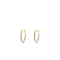 Elegant gold hoop earrings featuring multi-color rainbow stones in a pavé setting - 925 Silver / Gold Rainbow Stone