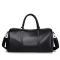 Large capacity black travel bag with dry wet separation and separate shoe compartment - Black