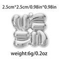 Ciondolo geometrico in acciaio inossidabile 304 argento, misura 2,5cm x 2,5cm - TP0437 Texture Quadrata / Argento