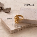 Adjustable gold snake ring in stainless steel with textured scales and dimensions - MN382-Gold (Wide Snake Scale)