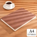 Brown A4 faux leather business notebook with time management cover for office - Ruled / A4-Brown