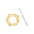Cierre de palanca flor OT en cobre chapado en oro 18K con acabado metálico pulido - Anillo de Oro Barra de Plata / Color Mezclado A