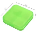Portable green 4-compartment square pill box with cross logo measuring 6cm by 2cm - Green