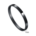 Bracciale da 6 mm in acciaio al titanio nero spazzolato con chiusura a cerniera - 6mm di Larghezza / Nero