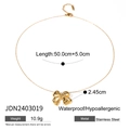 Elegante gouden strik hanger ketting van roestvrij staal met hoogglans afwerking - Ketting / Goud