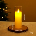 Flickering LED flameless candle in glass cylinder for warm Christmas home decor - 5.5*16cm / Large