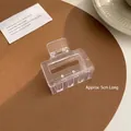 Pinza per capelli rettangolare trasparente minimalista con molla metallo 5cm - 2# Molletta Trasparente Quadrata