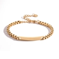Bracelet géométrique en acier inoxydable plaqué or 18K avec plaque rectangulaire - Doré