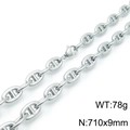 Silver pig nose link chain necklace with lobster clasp, weighing 78g and sized 710x9mm - 71cm Necklace (KN118469-Z)
