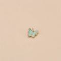 Light blue butterfly pendant in gold finish with micro-inlaid sparkling crystals - 13*12mm / Mint Green (No.5)