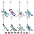 Detail of 8 dragonfly DIY diamond art pendants with colorful rhinestones and suction cups - Dragonfly (Set of 8)